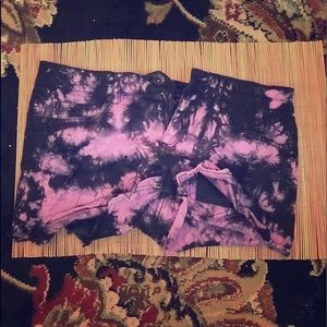 Purple and black tye dye shorts size 5